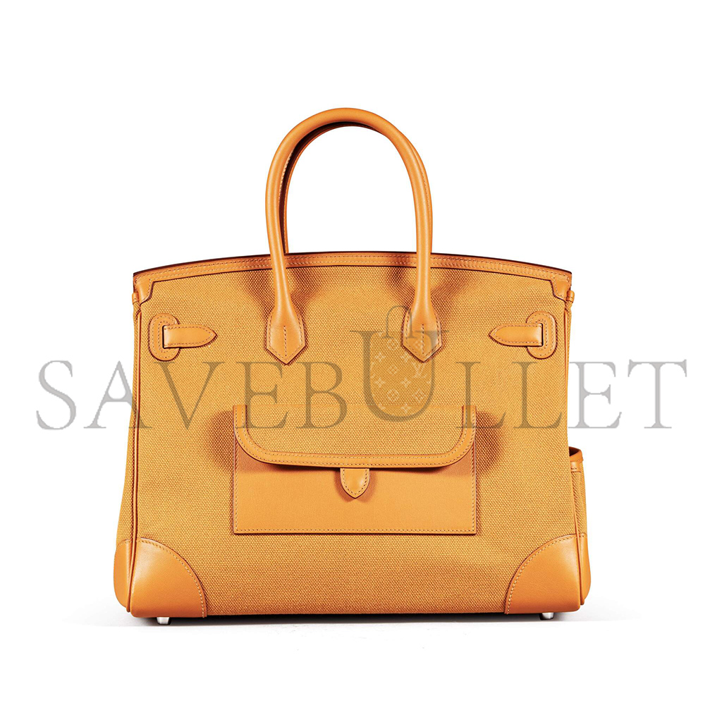 H**mes master birkin 35 canvas and swift leather sesame silver buckle h079238ckva (35*25*18cm)